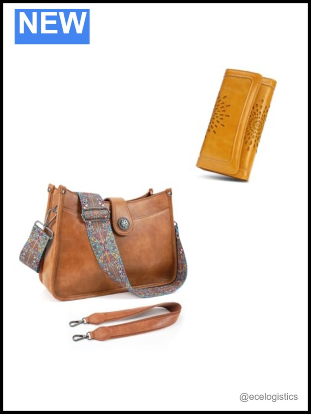 Women's RFID Blocking Crossbody Handbag Set with Wallet Detachable Strap